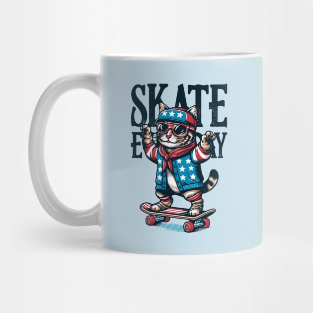 Cat Skateboarding by RFTR Design